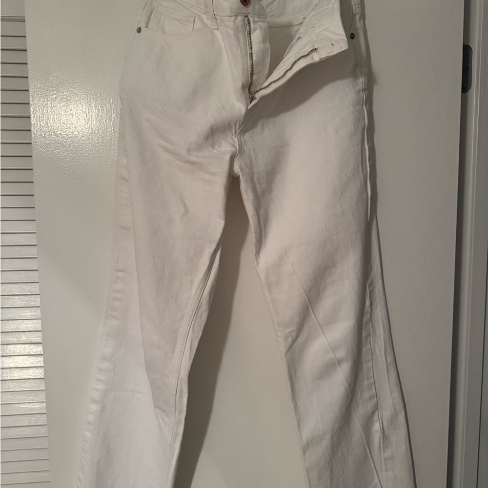 Zara Women's Flare White Jeans